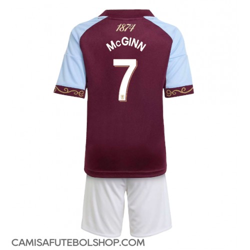 Camisa de time de futebol Aston Villa John McGinn #7 Replicas 1º Equipamento Infantil 2025-26 Manga Curta (+ Calças curtas)